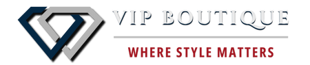 VIP Boutique logo with the tagline Where Style Matters in a stylish, modern design.