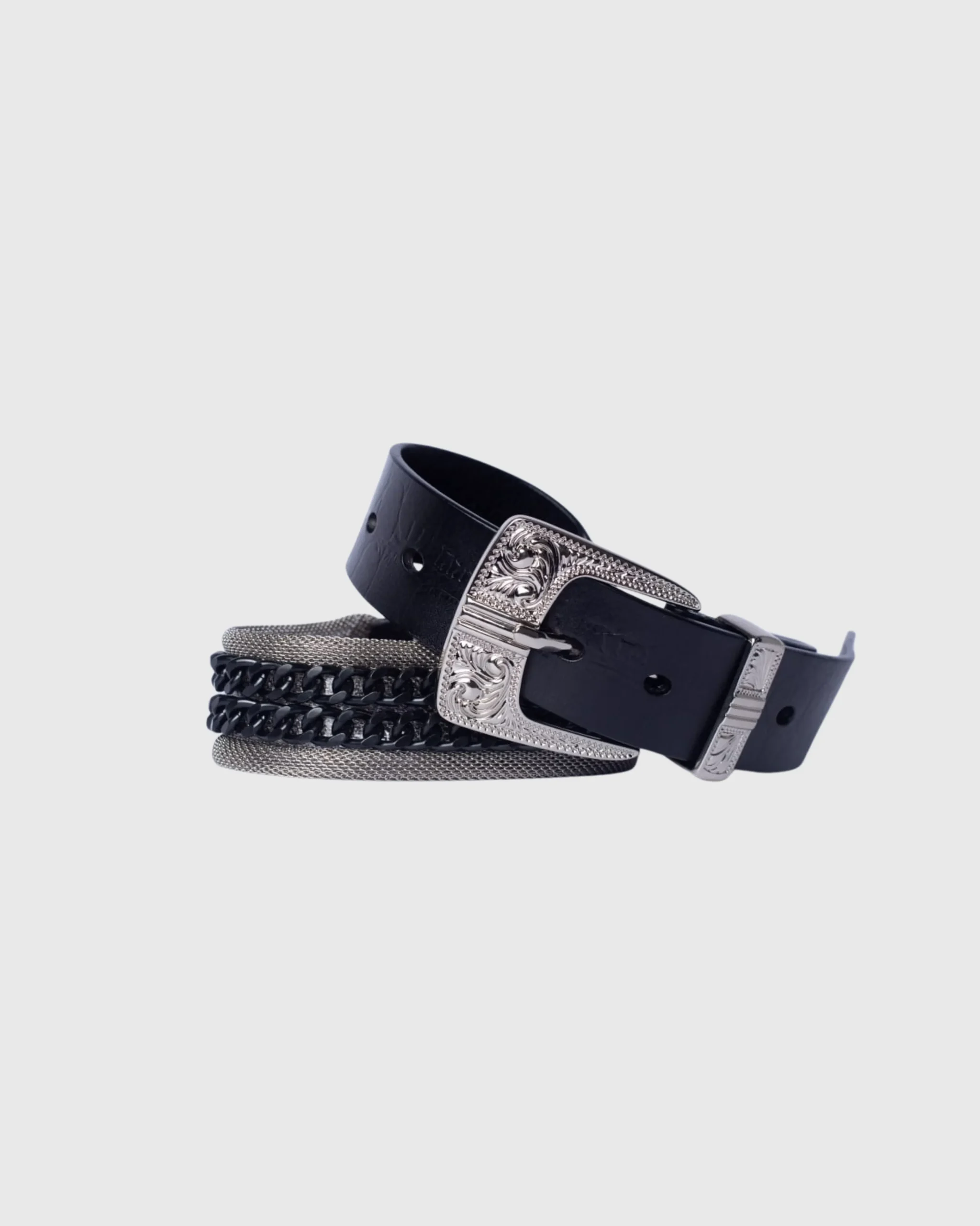 Twin Silver Curb Black Chain Nani Belt - Image 2