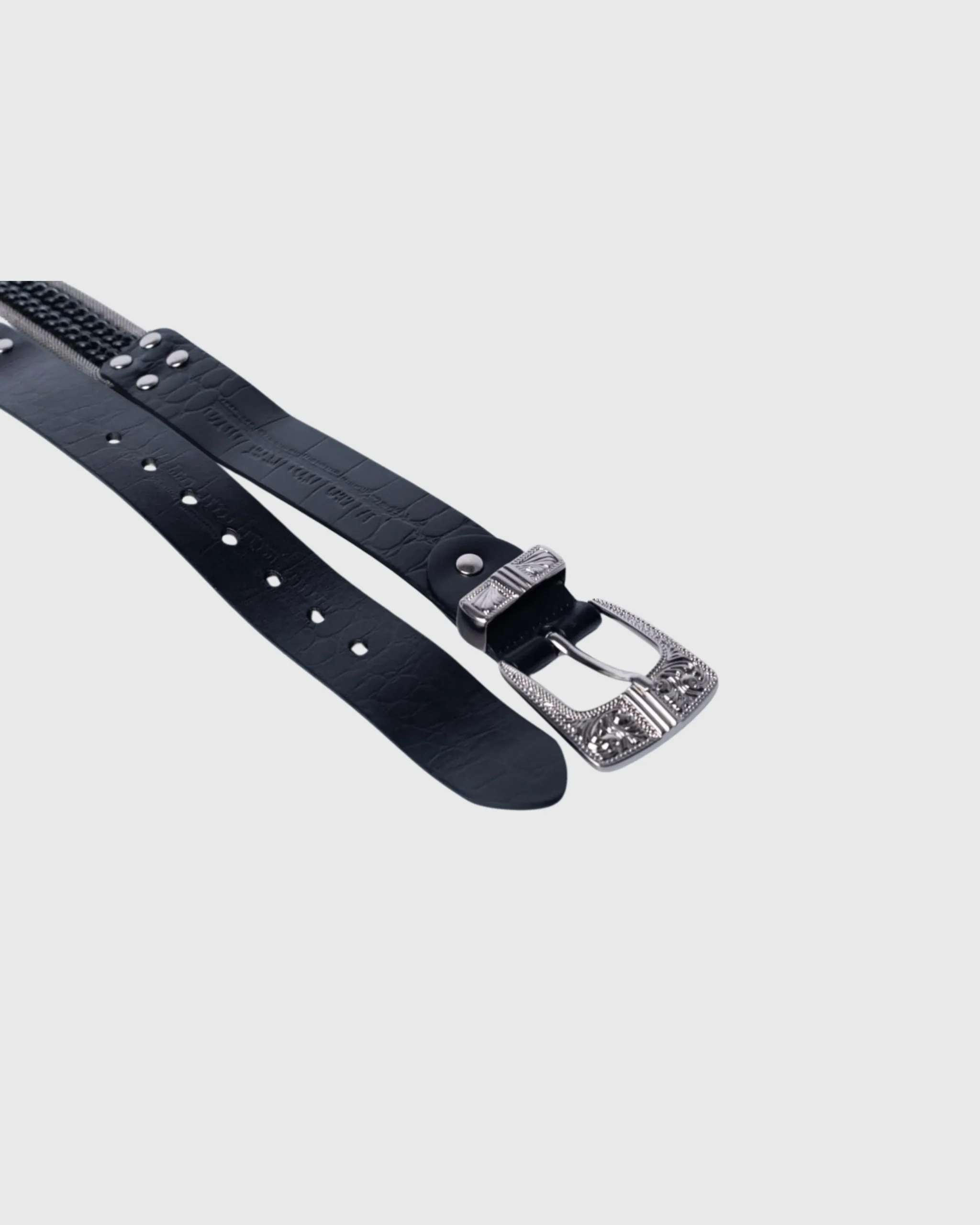 Twin Silver Curb Black Chain Nani Belt - Image 3