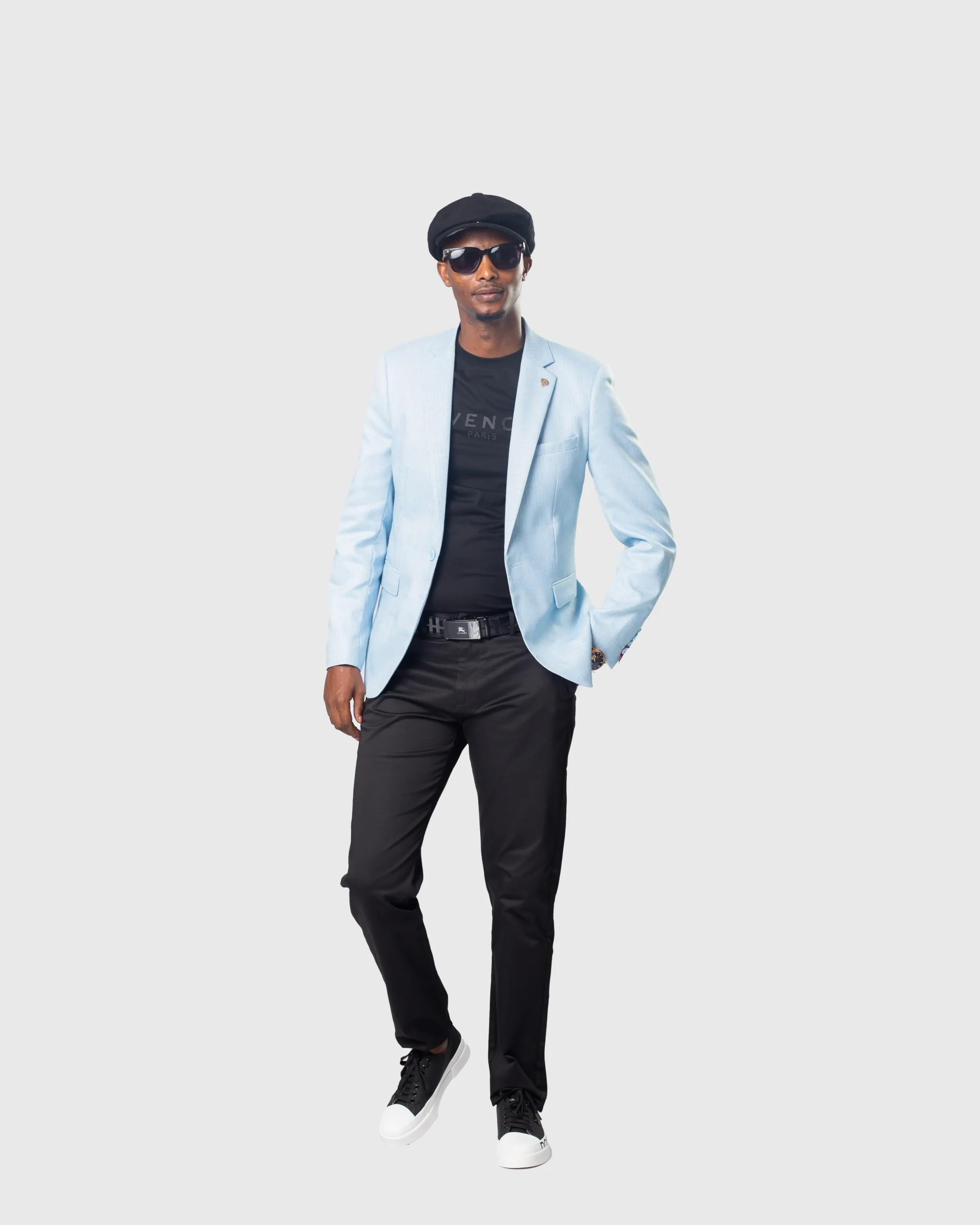 Bagozza-Single-Breasted Blazer-Sky Blue - Image 4