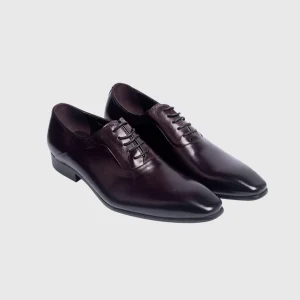 Nobby Cavalli-Dark Burgundy Square-Toe Oxford