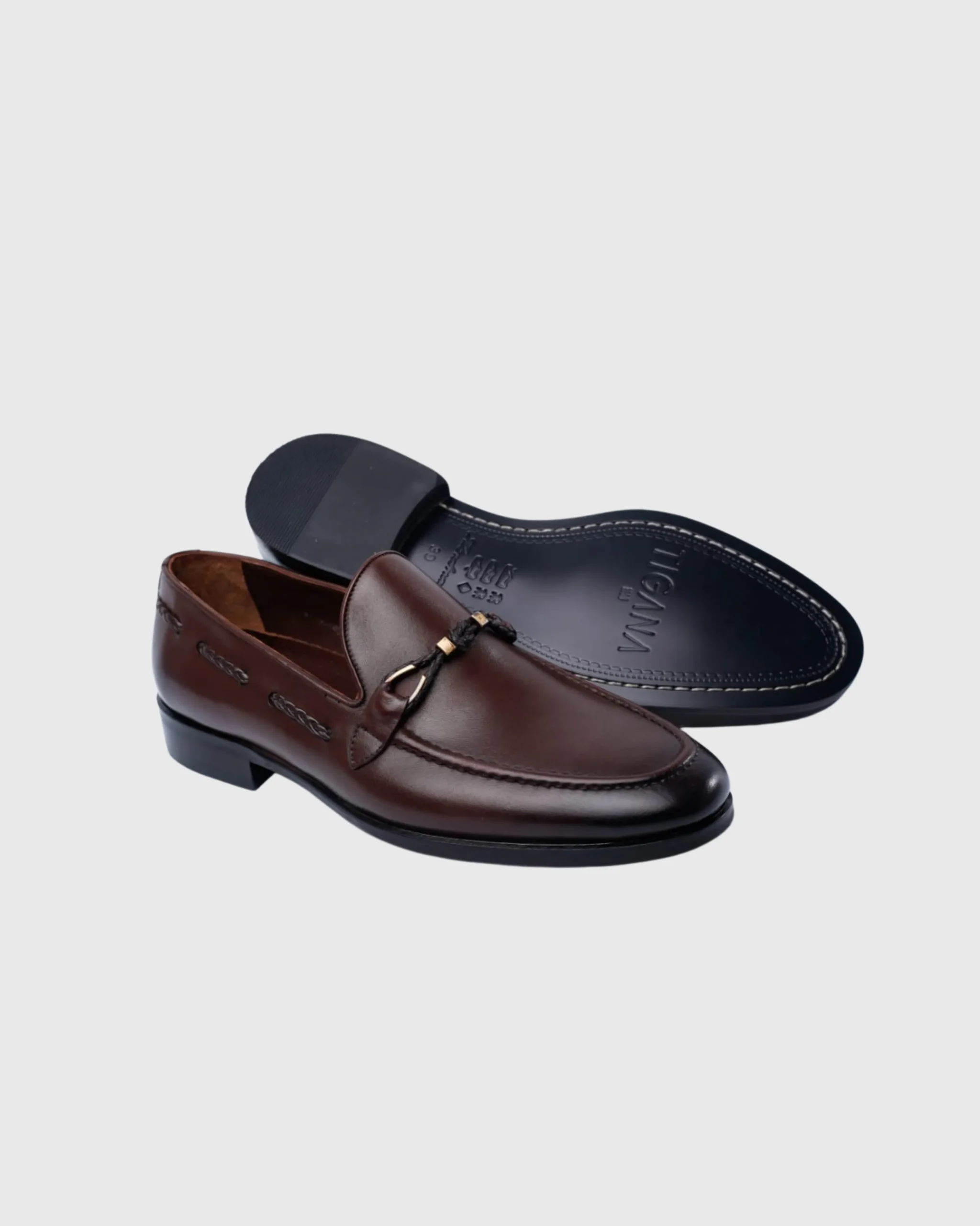 Tigana Men’s Leather Loafers-Brown - Image 2