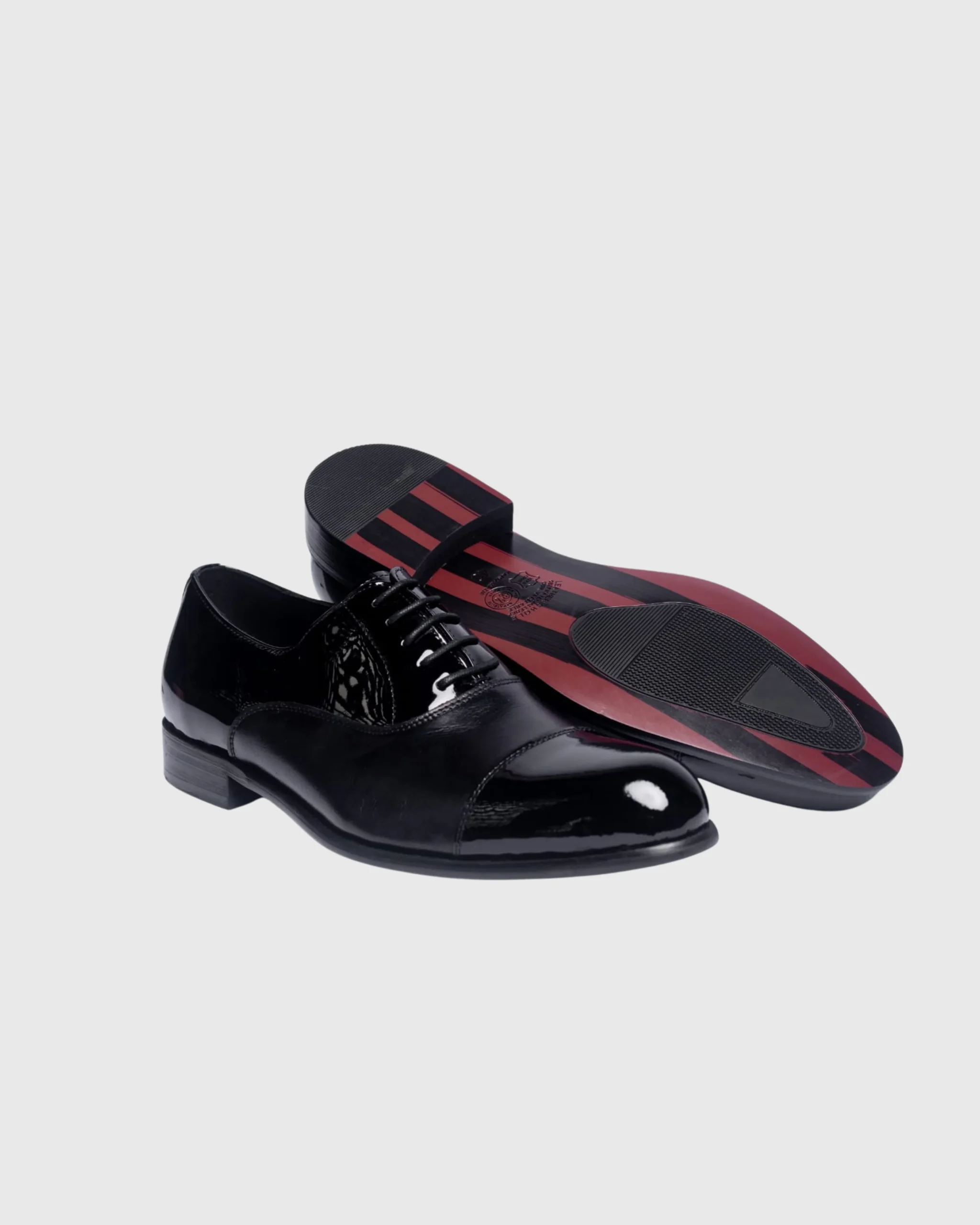 Nobby Cavalli-Black Mirror Polished Square-Toe Oxford - Image 2