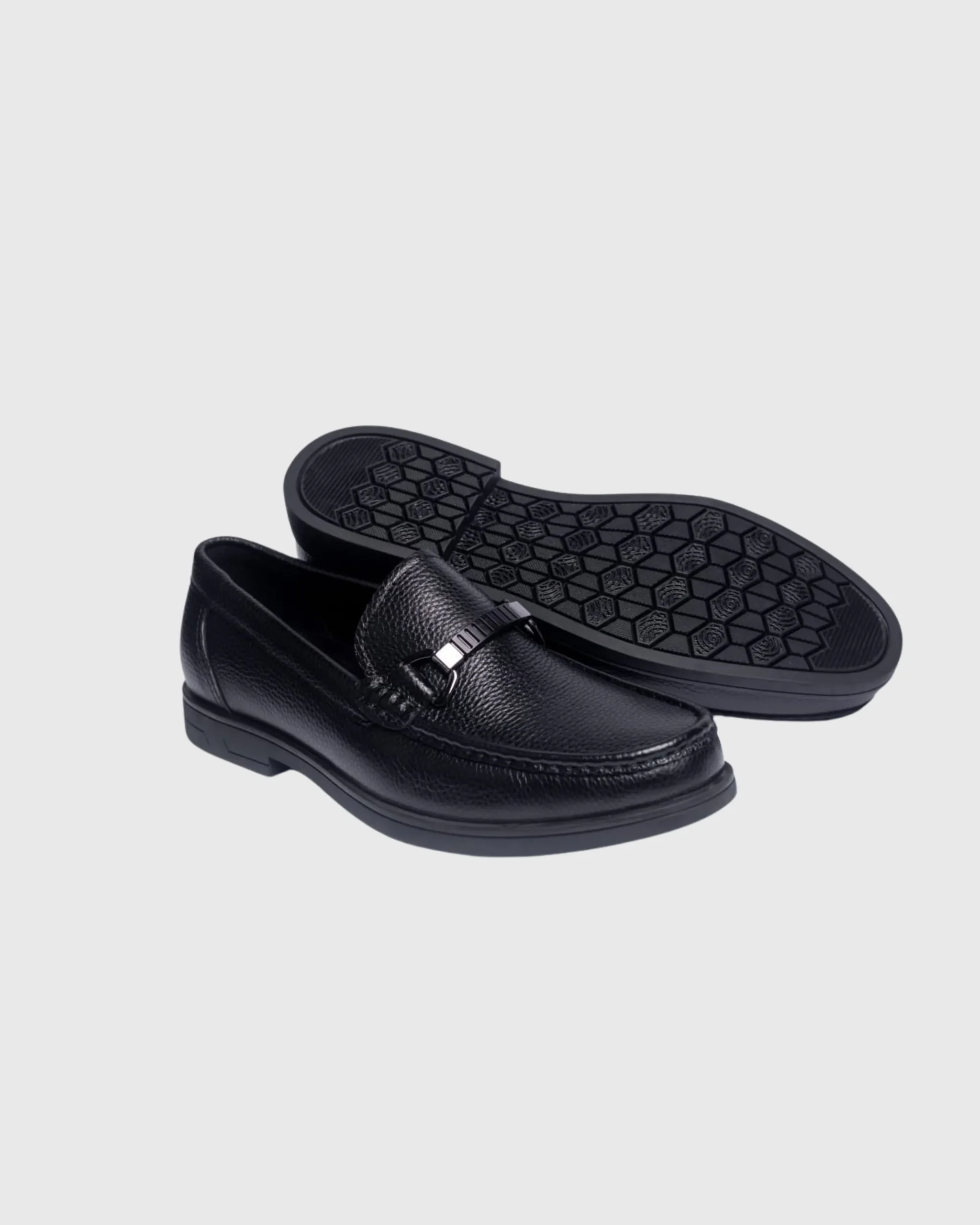 Nobby Cavalli-Black Pebble-Grain Bit Loafer - Image 3